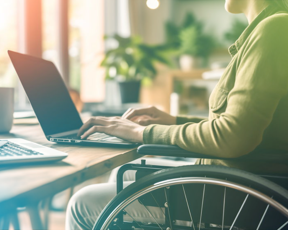 Image of person with disability using digital services